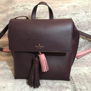 NWT Kate Spade Foster Court Kirk Plum Purple Nubuck Leather Backpack